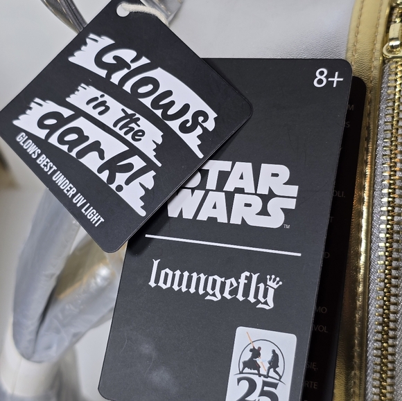 Loungefly star wars c-3po glow in dark mini backpack nwt - Picture 8 of 9